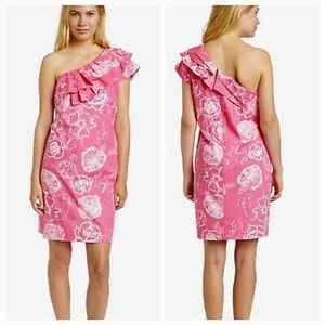 Lilly Pulitzer one shoulder pink Sandra dress  4